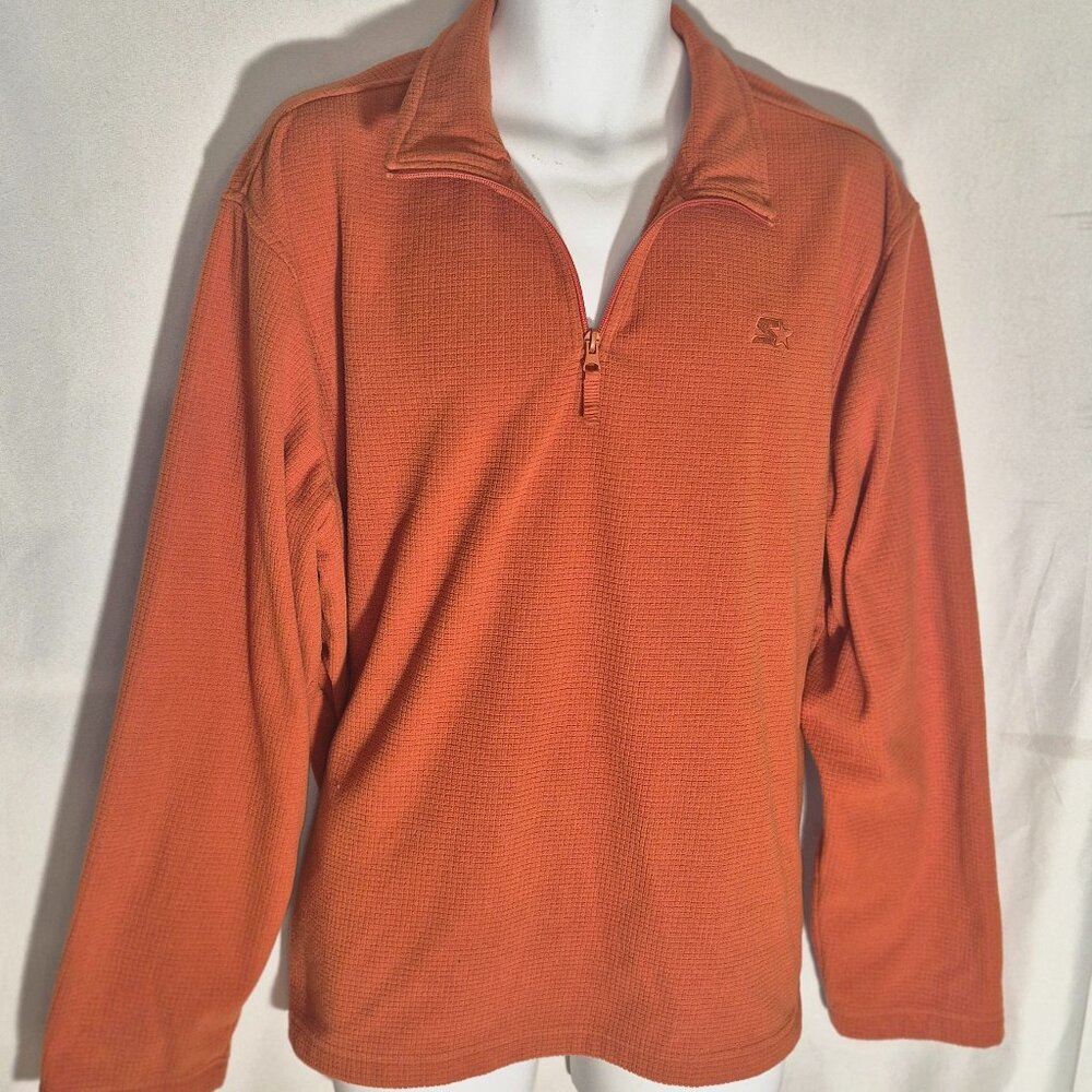 5Star stylish Burnt orange zippered velour jacket in size XL